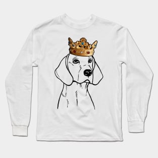 American Foxhound Dog King Queen Wearing Crown Long Sleeve T-Shirt